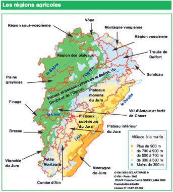 Régions agricoles de Franche-Comté - Agreste